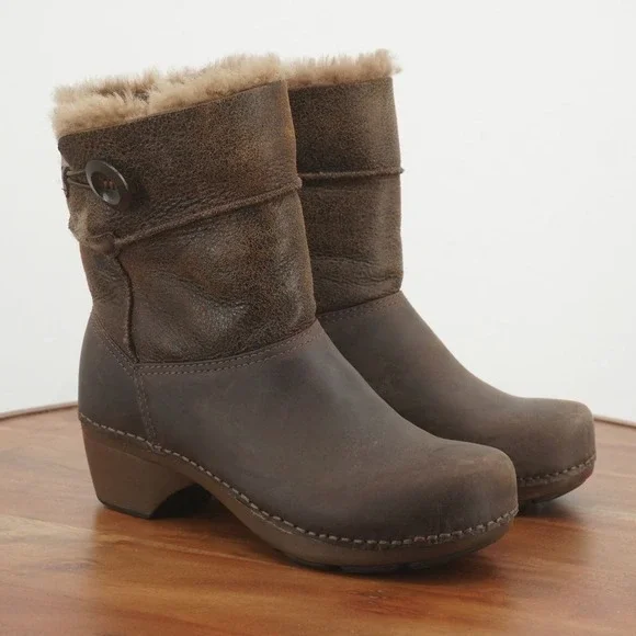 Dansko Shoes Dansko Stormy Leather Boots Shearling Lined Clogs